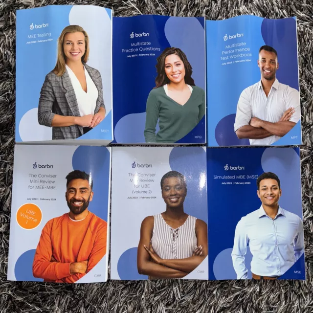 BARBRI JULY 2023, February 2024 MBE,MEE,UBE Bar Prep Books Slightly