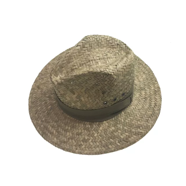 Natural BROAD WEAVE SEAGRASS SAFARI STRAW PANAMA HAT FEDORA Sun Summer Cap 2096