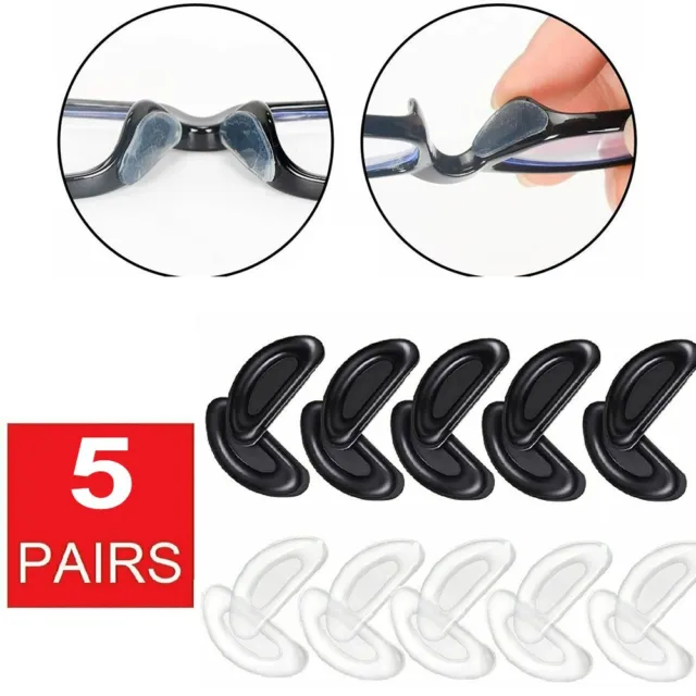 5 pares de almohadillas nasales de silicona antideslizantes para pegar gafas gafas de sol
