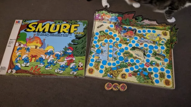 SMURF Board Game 3D  Dimensional Game 1981 Milton Bradley Missing One Token