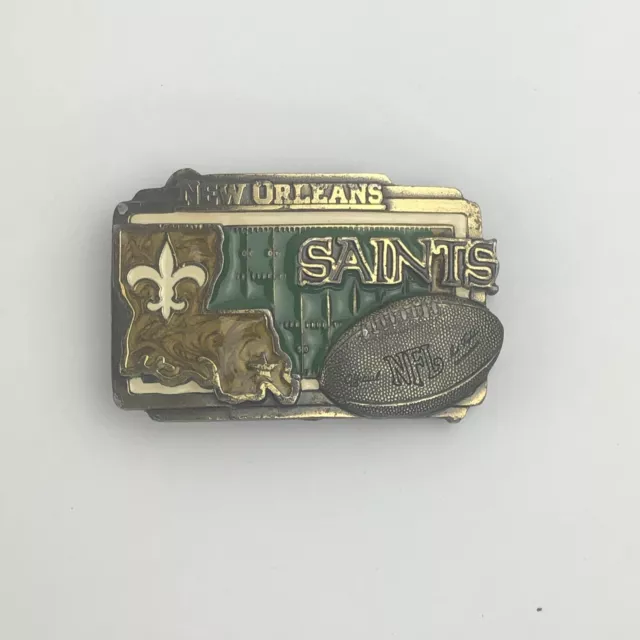 New Orleans Saints Belt Buckle NFL Football Made in USA 1980's numbered 2014