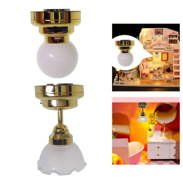 1:12 Scale Dollhouse Ceiling Lamp Craft for Diorama Photo Props Living Room
