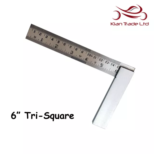 6" inch 150mm Try Square Graduated Marked Tri 90 Top Quality Wood Carpentry Tool