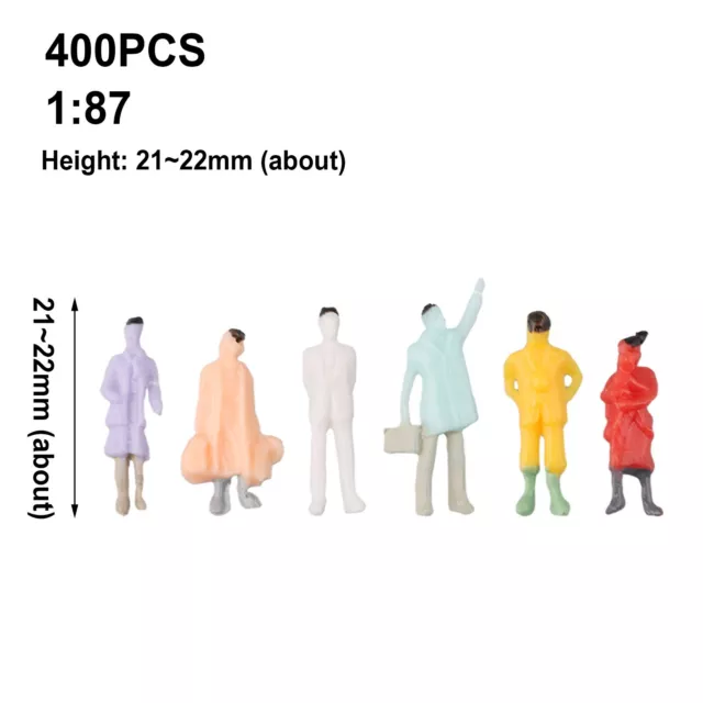 Großes Set 187 HO Maßstab bemalte Figuren für Modellzugszenen 400 STCK. 2