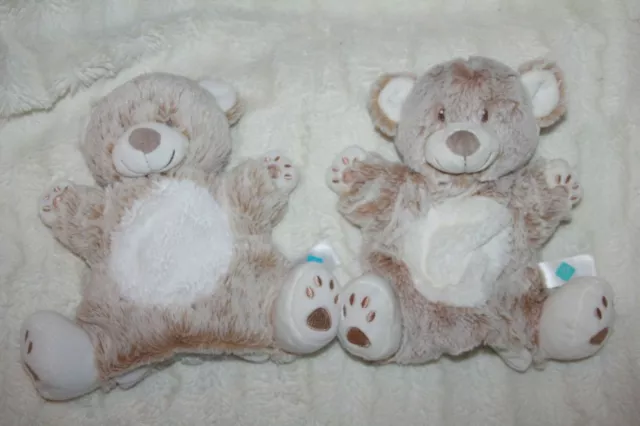 Doudou Tex Baby Ours Marionnette Marron Blanc  Empreinte Lot De  2 Neuf