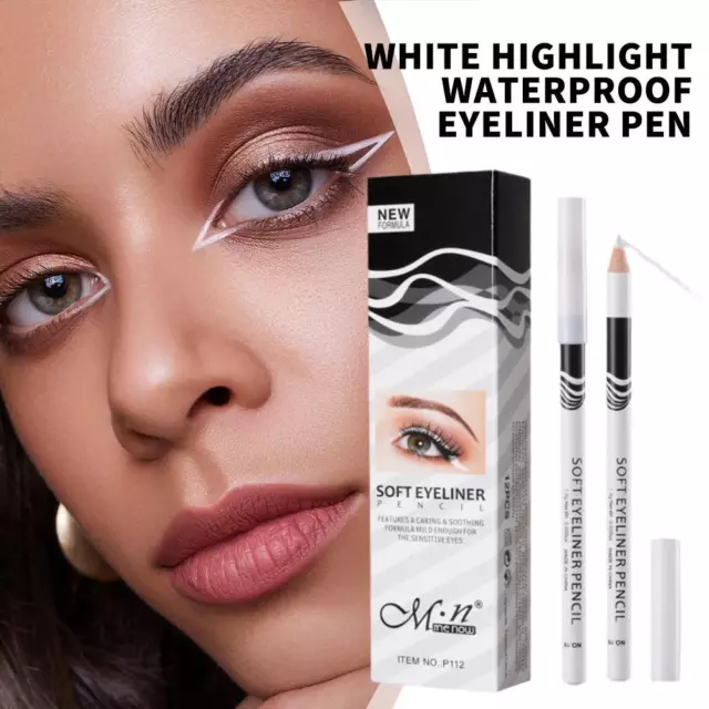 White Eyeliner Pencil Highlighter Eye Liner Long Lasting Eye Makeup N8N5