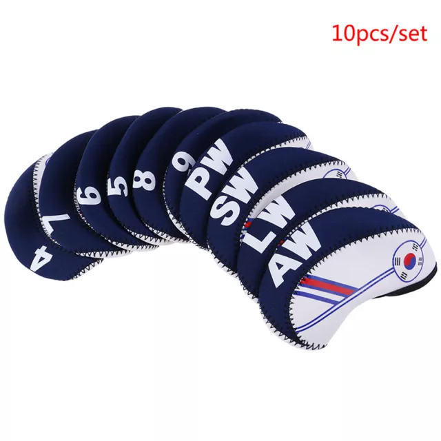 10Pcs/set Golf Club Iron Head Cover Protector Neoprene Golf Protective Headco-OY