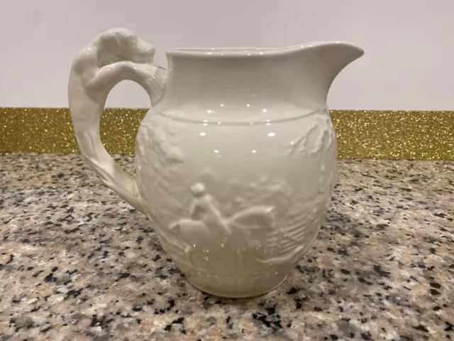 Vintage Wedgwood Of Etruria And Barlaston Creamer Hunt Scene Dog Handle  Damaged