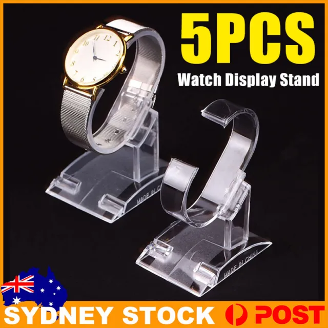 5pcs Clear Acrylic Bracelet Watch Display Holder Stand Rack Jewelry Bangle Rack