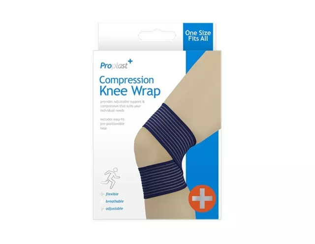 COMPRESSION KNEE WRAP Injury Brace Knee Support GYM Strap Weight Sprain SUPPORT!