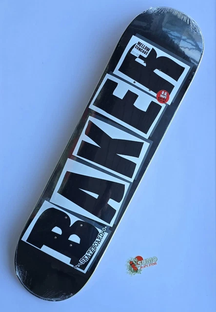 Robustes Skate Deck Baker Skateboard Deck Brand Logo | 8.5 Zoll, Weiß, 7-lagiges Ahornholz, Inkl. Griptape Brand Logo Deck