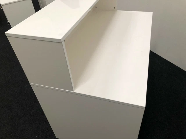 WHITE RECEPTION DESK 1800mm W/1100mmH/600D counter table riser office ...