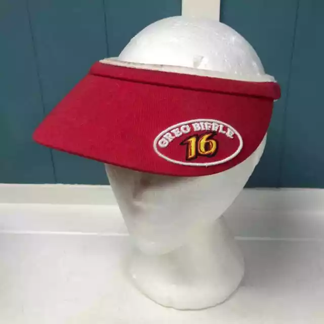 Vtg Nascar Chase Authentics Greg Biffle #16 red Visor Cap w/ terry cloth