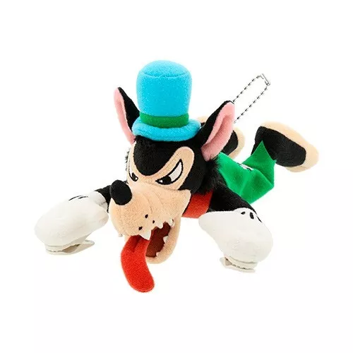 Japan Tokyo Disney Resort Store Big Bad Wolf Plush Toy Badge Clip 3 Little Pigs