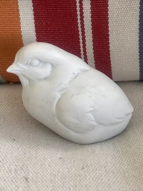 KAISER White Bisque Porcelain Baby Bird Chick Animal Figurine W Germany Vintage