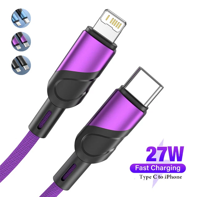 USB-C to iPhone Cable 27W Fast Charge for  iPhone 14 13 12 11 XS PD Charger Cord