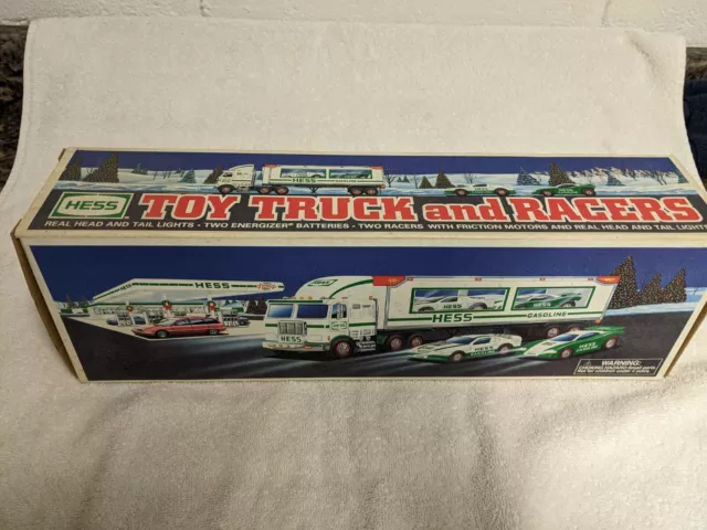 1997 Hess Toy Truck And Racers (2) Race Cars Brand New In Box