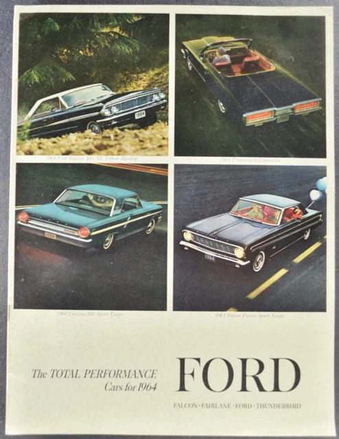 1964 Ford Brochure Galaxie Fairlane Falcon Thunderbird Wagon Excellent Original