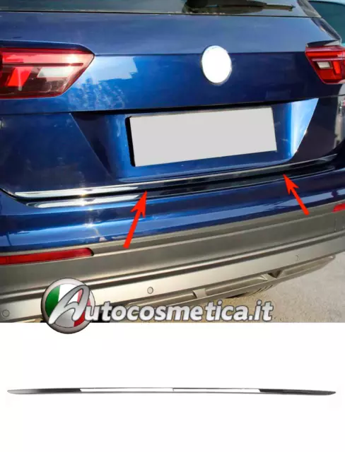 modanatura cornice portabagagli inferiore baule acciaio Volkswagen Tiguan 2016-