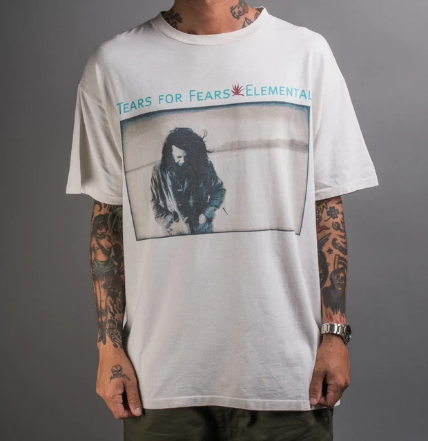 VINTAGE 1993 TEARS For Fears Elemental Tour TShirt white full size