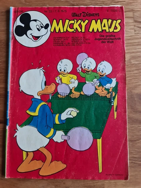 Micky Maus 1975 Heft Nr 23 mit Schnipp und Sammelbild