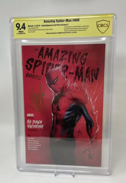 Amazing Spider-Man #800 CGC 9.4 Signed 1:25 Dell'Otto Variant NM/MT Marvel 2018