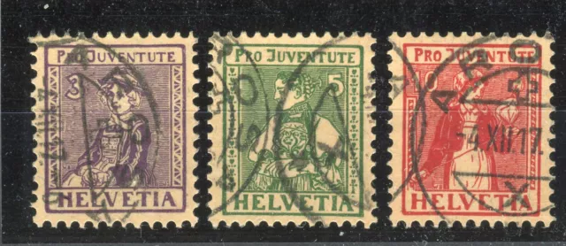 Schweiz 133 -1 35 Pro Juventute 1917 Satz gestempelt  (3595)