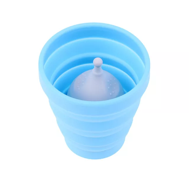 1PC Collapsible Silicone Cup Foldable Sterilizing Cup for Menstrual Cups' Pe