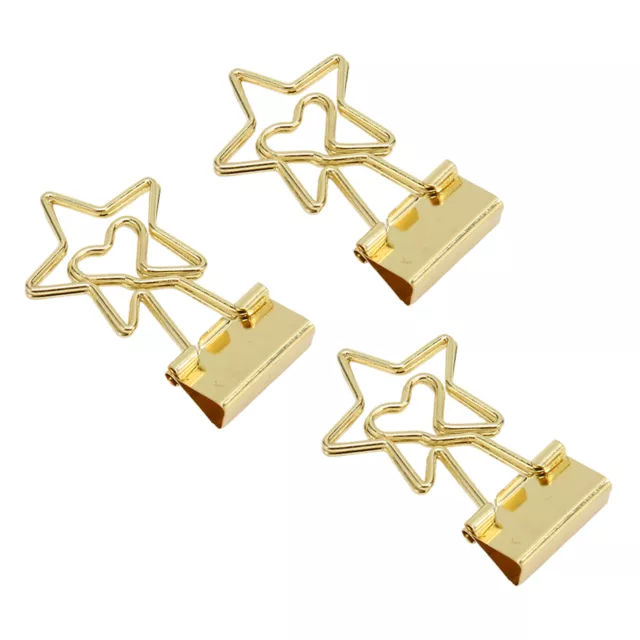 100Pcs Clips Star Shaped Paper Clamps Long Tail Stationery Clips Set GF0