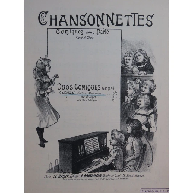 LIOUVILLE Frantz Poète et Musicienne Chant Piano ca1885