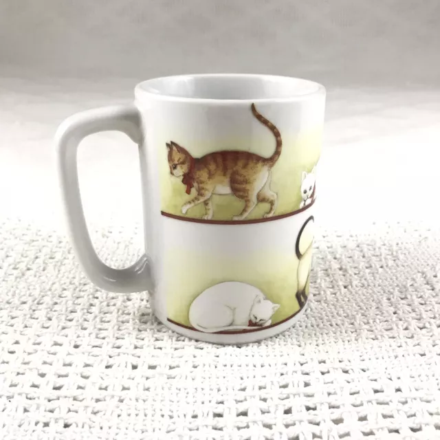 Vintage Otagiri Japan Cats with Bows Coffee Cup Mug Orange Striped Siamese 3