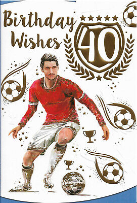 Happy 40Th Birthday Male Greeting Card 9” By 6” Special Verse Football Free P+P