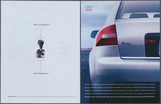 Audi A6 Multitronic Vintage Magazine Print Ad 2002 Two Pages