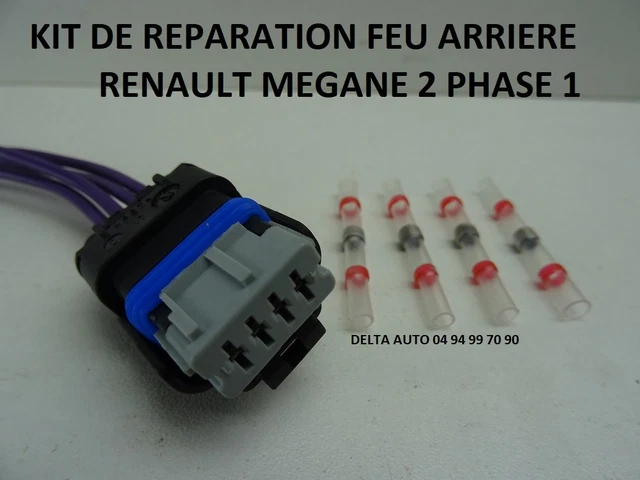 KIT DE R&Eacute;PARATION CONNECTEUR PRISE FEU ARRI&Egrave;RE RENAULT SCENIC 3 NEUF