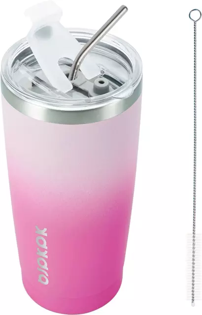 20Oz Stainless Steel Tumbler with Lid and Straw, Double Wall Vacuum Coffee Cup,