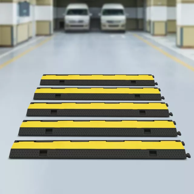 11000lbs Cable Protector Ramp 5Pack Speed Bumps 2 Channel Wire Hose Cover Guard