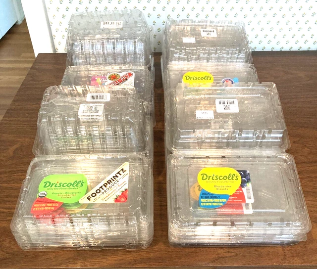 Lot of 35 Clear Clamshell Vented Plastic Berry Produce Containers