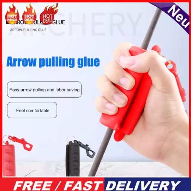 Outdoor Silicone Arrow Puller with Clip Archery Bow Remover (Red)