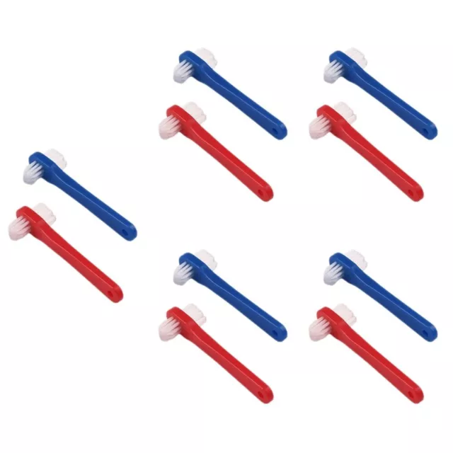 10 Pcs Pp False Toothbrush Household Denture Cleaning Double Side 3