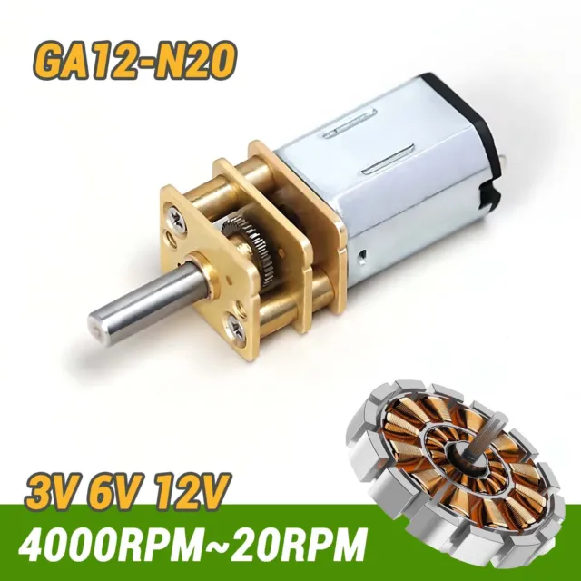 Geared Micro Motor Speed Reduction Gearbox (20-4000RPM) DC 3v 6v 12v RC