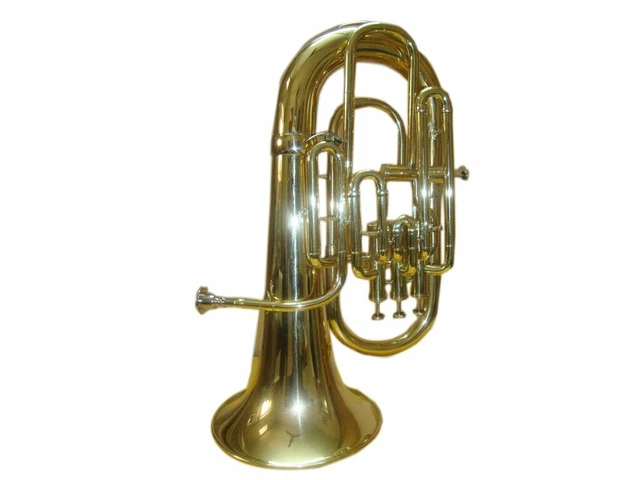 Original Bb/F 4 Valve Flat Brass Finishing Euphonium With Free Hard Case+M/P