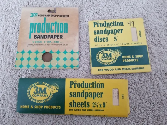 Vintage 1950's 1960's 3M Company Sandpaper Discs advertising Minnesota Mining