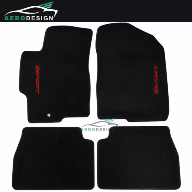 Fits 03-08 Mazda 6 4Dr 5Dr Black Nylon Floor Mats Anti-slip Carpet W/ Red Sport Fits 03-08 Mazda 6 4Dr 5Dr Black Nylon Floor Mats Anti-slip Carpet W/ Red Sport
