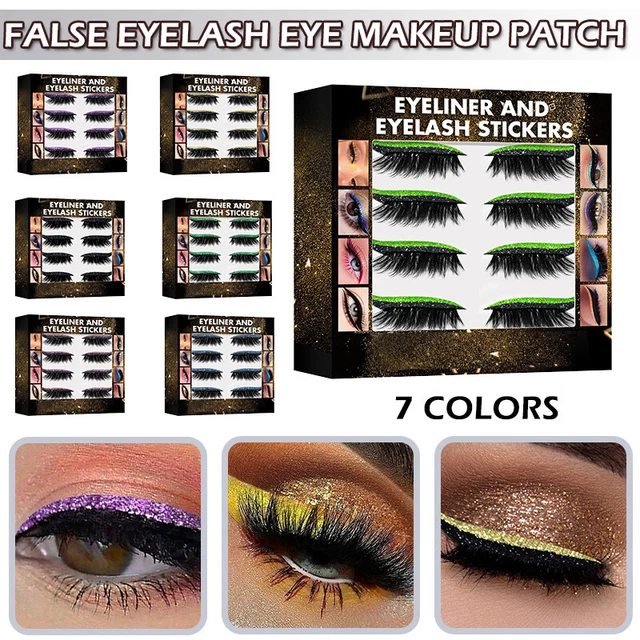4Pairs Reusable Eyeliner And Eyelash Stickers Makeup False P