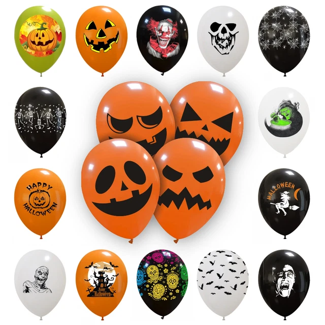 Halloween Motiv Luftballons, 10/25 Stk. Deko Los Muertos Party Geburtstag Helium