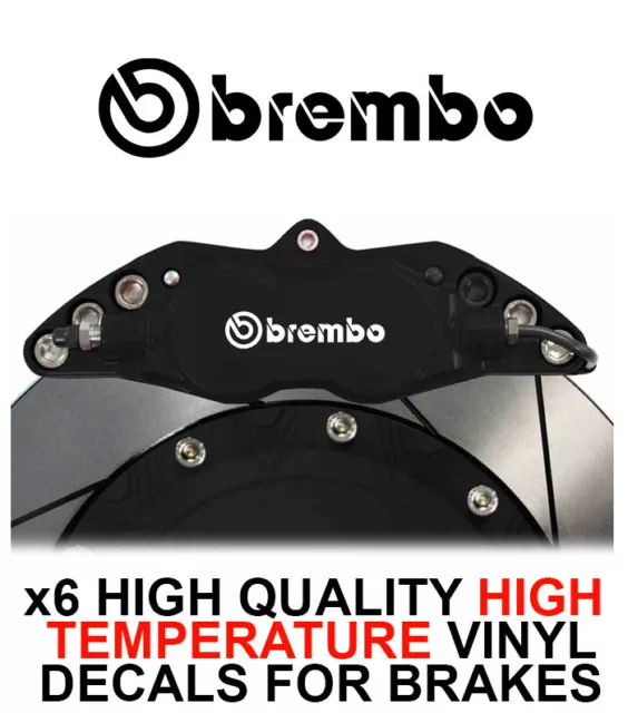 Brembo x6 Brake Caliper Stickers High Temp Decals Motorsport Vinyl