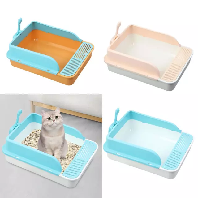 Cat Litter Tray Open Top Pet Litter Box Kitty Litter Pan Kitten Toilet for Small