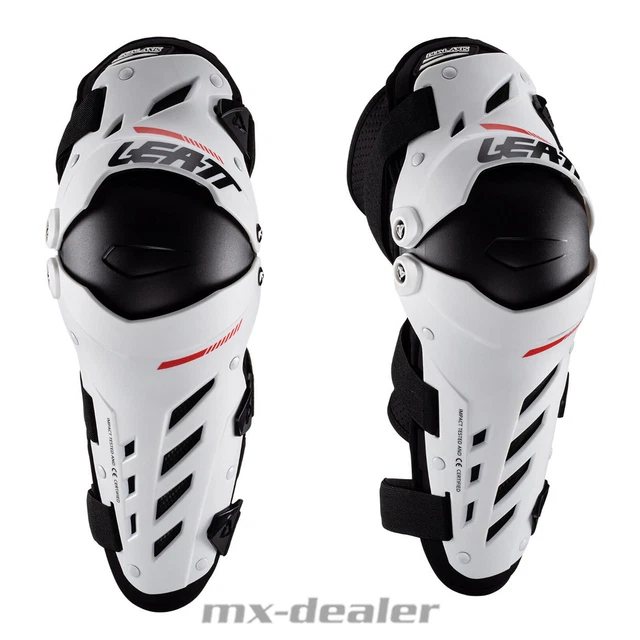 Leatt Paraginocchia Doppio Axis Ginocchiere Bianco Motocross Enduro MTB