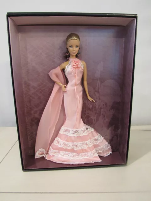 Nrfb Barbie Doll 2006 Mattel Badgley Mischka Pink Gown Gold Label # J9180