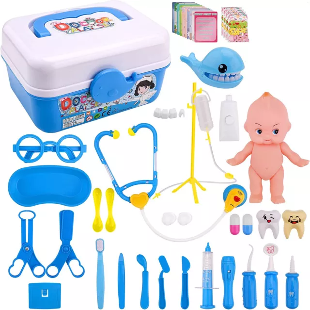 43Pcs Kids Doctor Toy Set Medical Case Pretend Role Play Gift For Girls Boys 3+